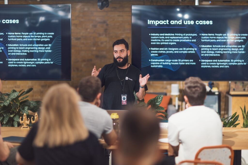 "Business team reviewing AI agent use cases across departments"