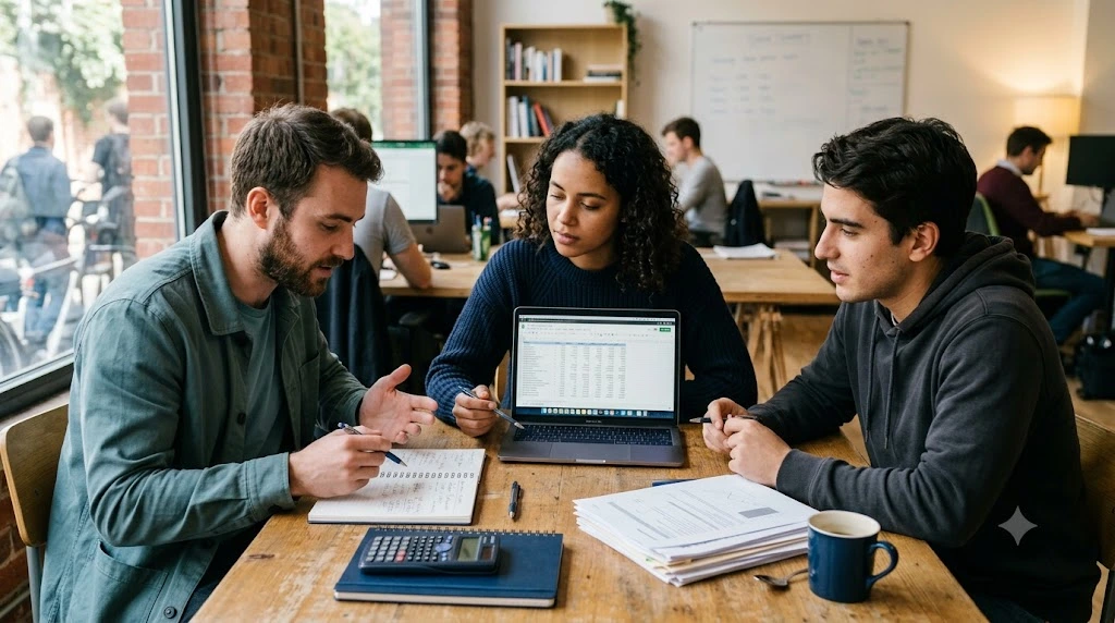 Founders reviewing a cash forecast to answer: how much funding does a startup need?