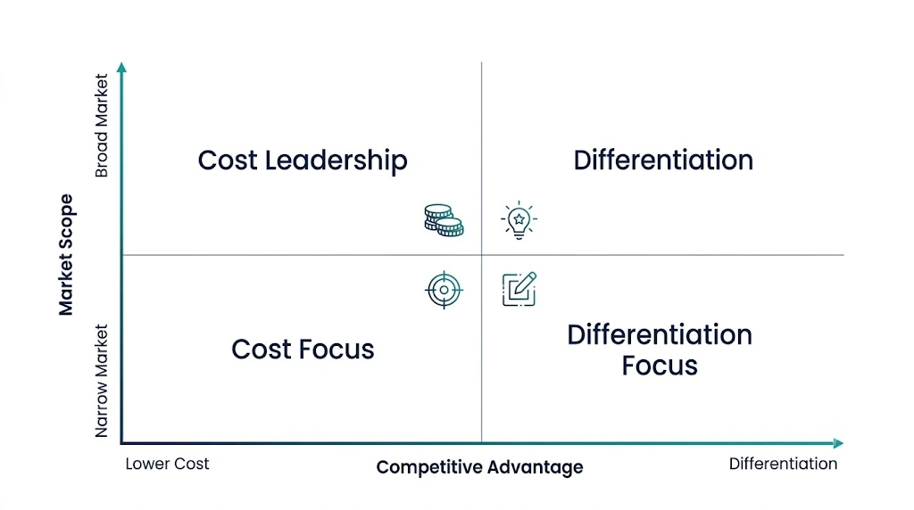 Four types of competitive strategy matrix