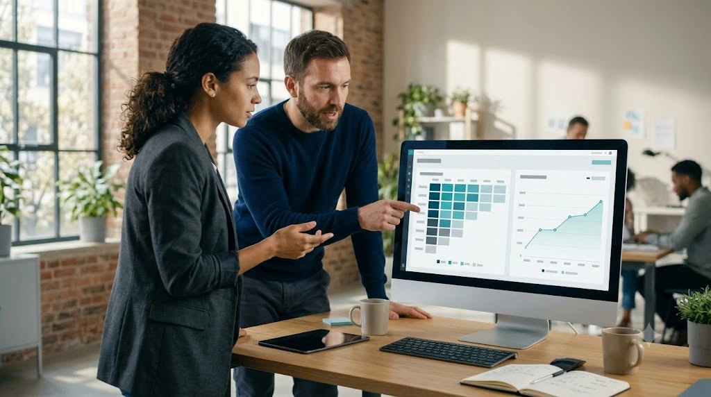 Pre-seed startup team reviewing user retention metrics