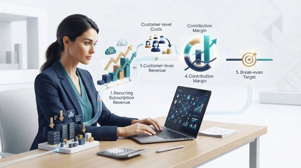 Five steps for calculating the SaaS break-even point