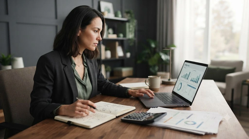 Founder preparing a startup funding financial model