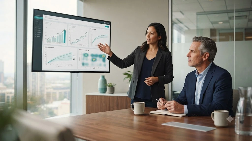 Founder reviewing traction evidence for startup investors