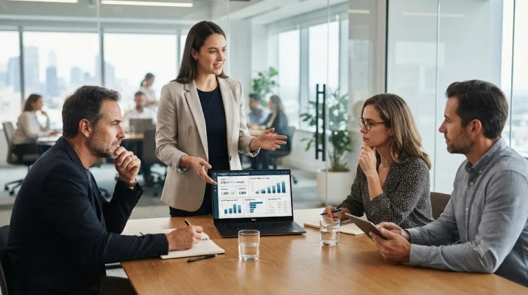 Pre-seed founder presenting financial projections to investors