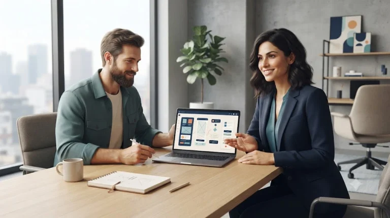 Non-technical founder meeting a potential technical cofounder to discuss a startup product