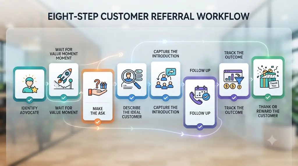 Referral workflow for SaaS startups