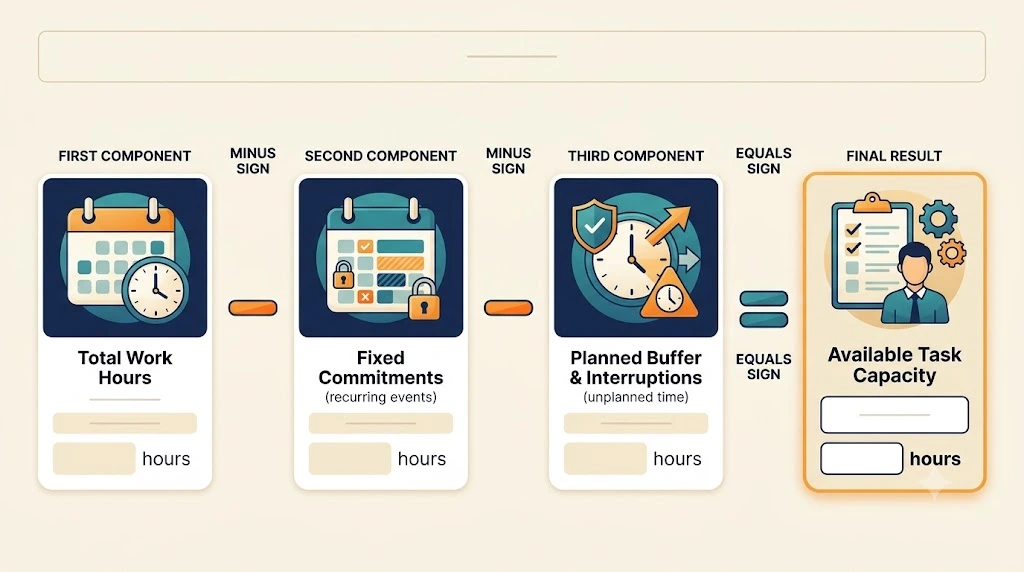 Weekly capacity formula for time management for solopreneurs